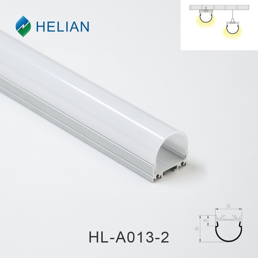 25x25mm Semicircle Ceiling Surface Mounted LED Aluminum Profile With PC Cover For LED Strip Light HL-A013-2