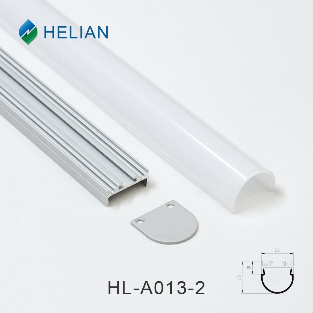 25x25mm Semicircle Ceiling Surface Mounted LED Aluminum Profile With PC Cover For LED Strip Light HL-A013-2