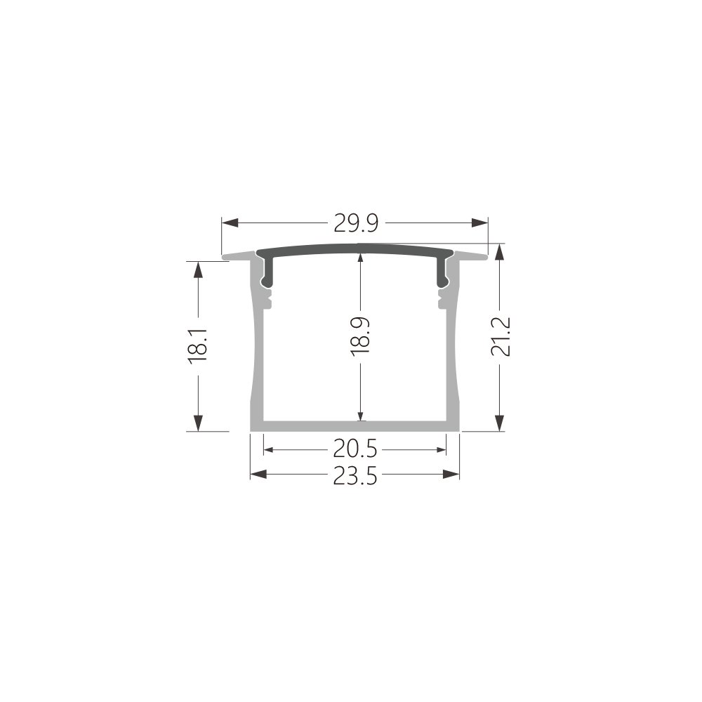 KC New design wall mounted flat led aluminum profile for OEM led handle lighting and kitchen lighting