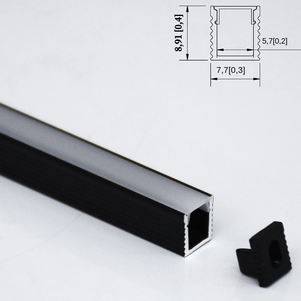 Narrow LED Aluminum Profile Strip Light 8*9mm U shape LED channel for Cabinets Wine Cabinets with Customizable Cutting