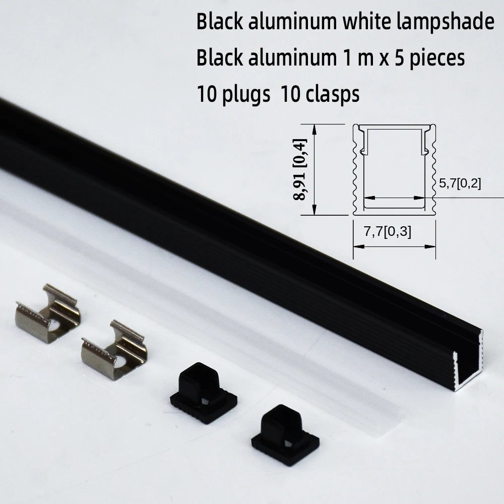 Narrow LED Aluminum Profile Strip Light 8*9mm U shape LED channel for Cabinets Wine Cabinets with Customizable Cutting