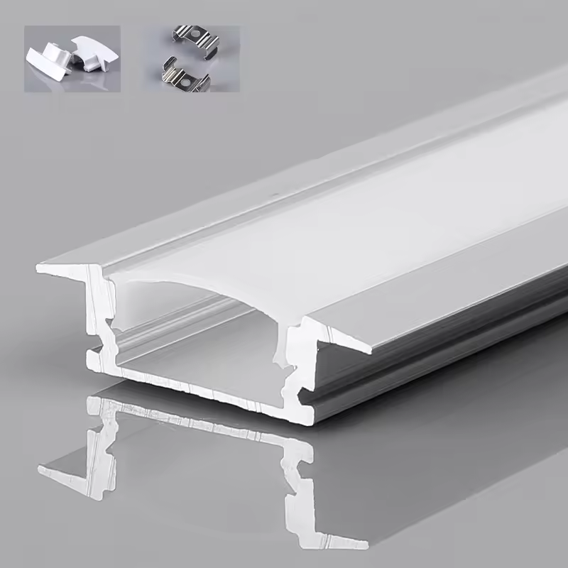 Led Extrusion aluminum Profile recessed channel With 7mm 17mm width led strip For Led ceiling/wall Light