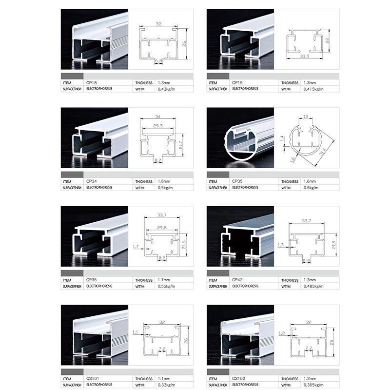 Wholesale Customized 6063 Extrusion Powder Coating Motorized Curtain Track Window Aluminum Profiles