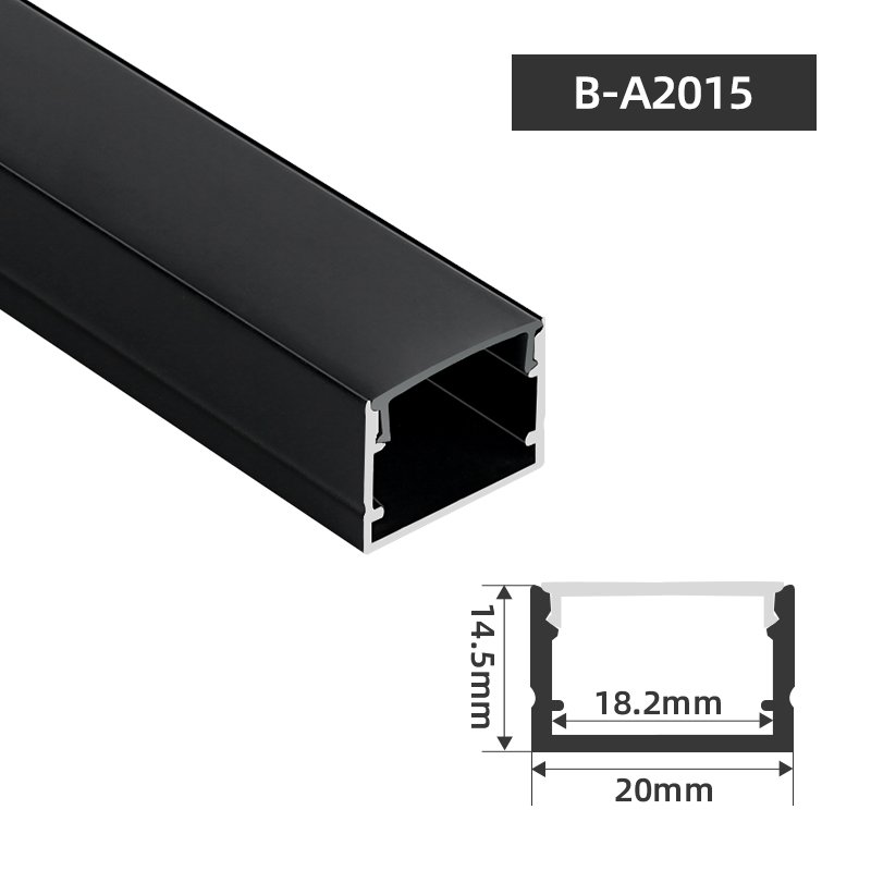 B-A2015 Factory Sale Black Aluminium Profile Strip Channel Extrusion Housing, Led Strip Light Ceiling Aluminum Profile