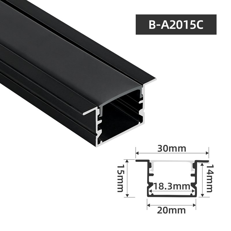 B-A2015 Factory Sale Black Aluminium Profile Strip Channel Extrusion Housing, Led Strip Light Ceiling Aluminum Profile