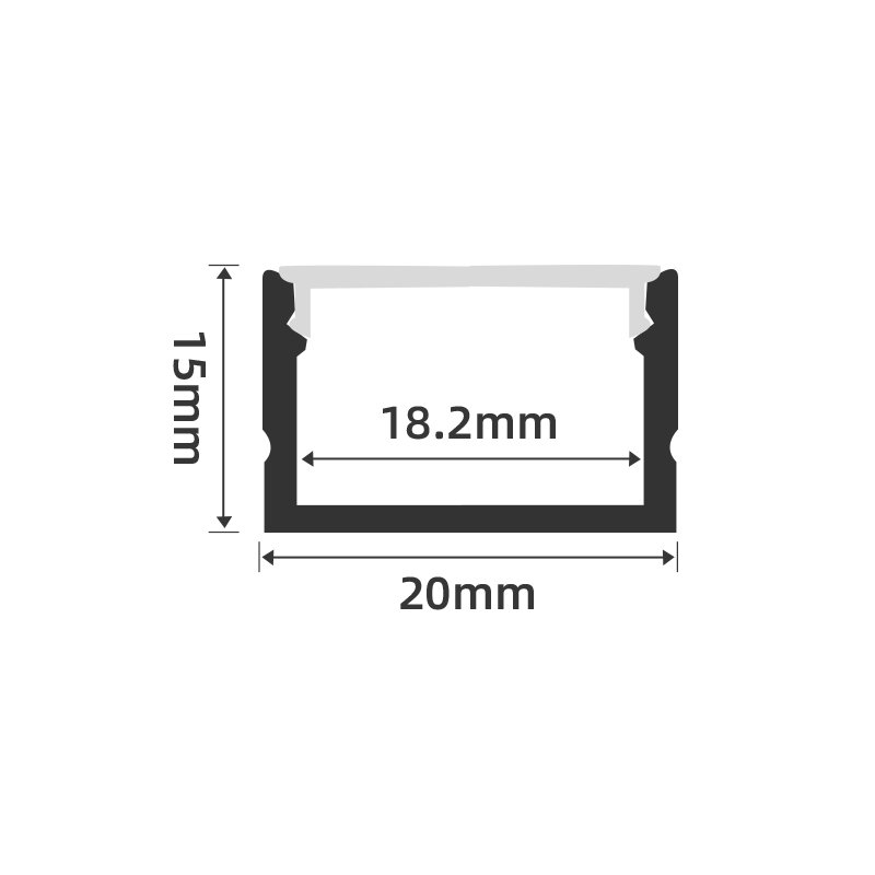 B-A2015 Factory Sale Black Aluminium Profile Strip Channel Extrusion Housing, Led Strip Light Ceiling Aluminum Profile