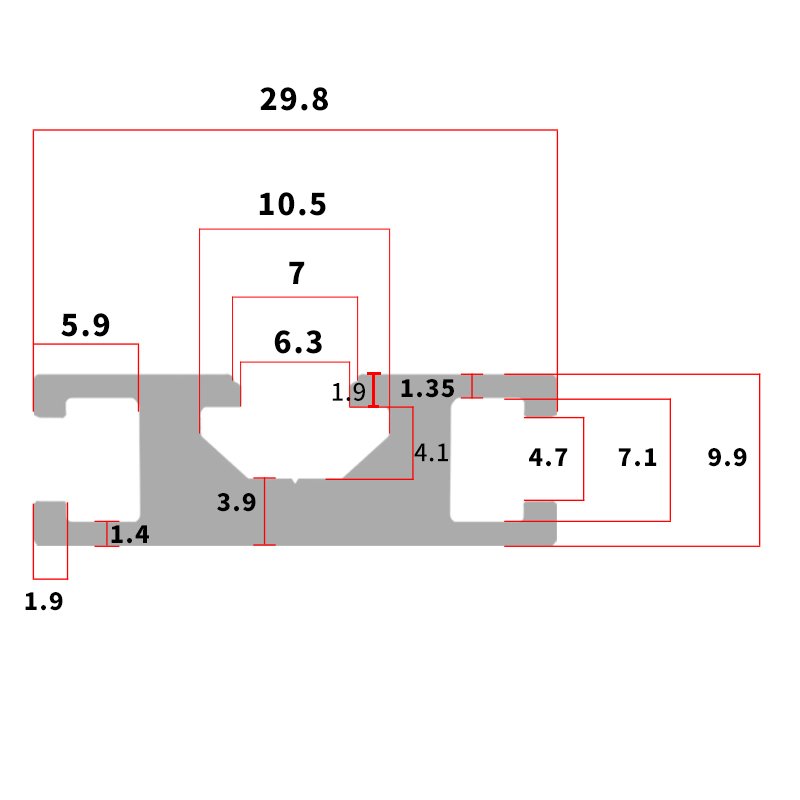 Industrial aluminum profile 1030 national standard guide aluminum alloy line sandblasting aluminum