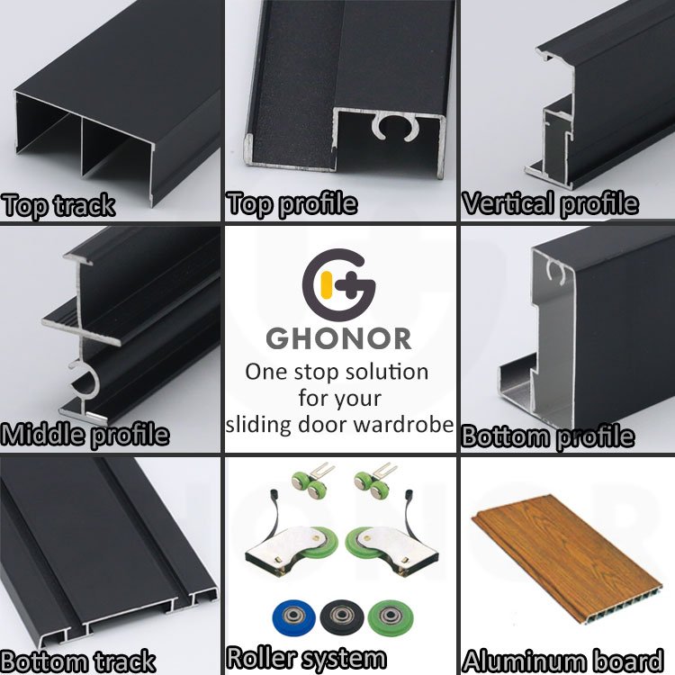 China Foshan Extrusion Interior Aluminum Slim Wardrobe Doors Profiles Sliding Closet Wooden Door Frame Aluminium Profile