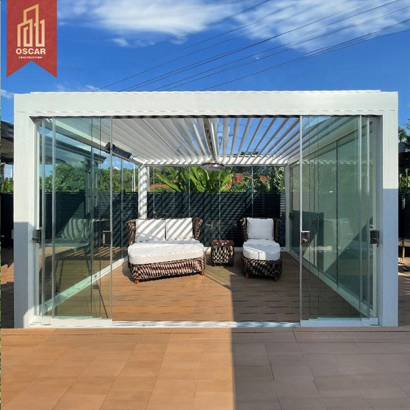 Pergola 3x6m Curved Bracket Pergola Electric Gazebo Retractable Motorized Pergola Bioclimatica Aluminium