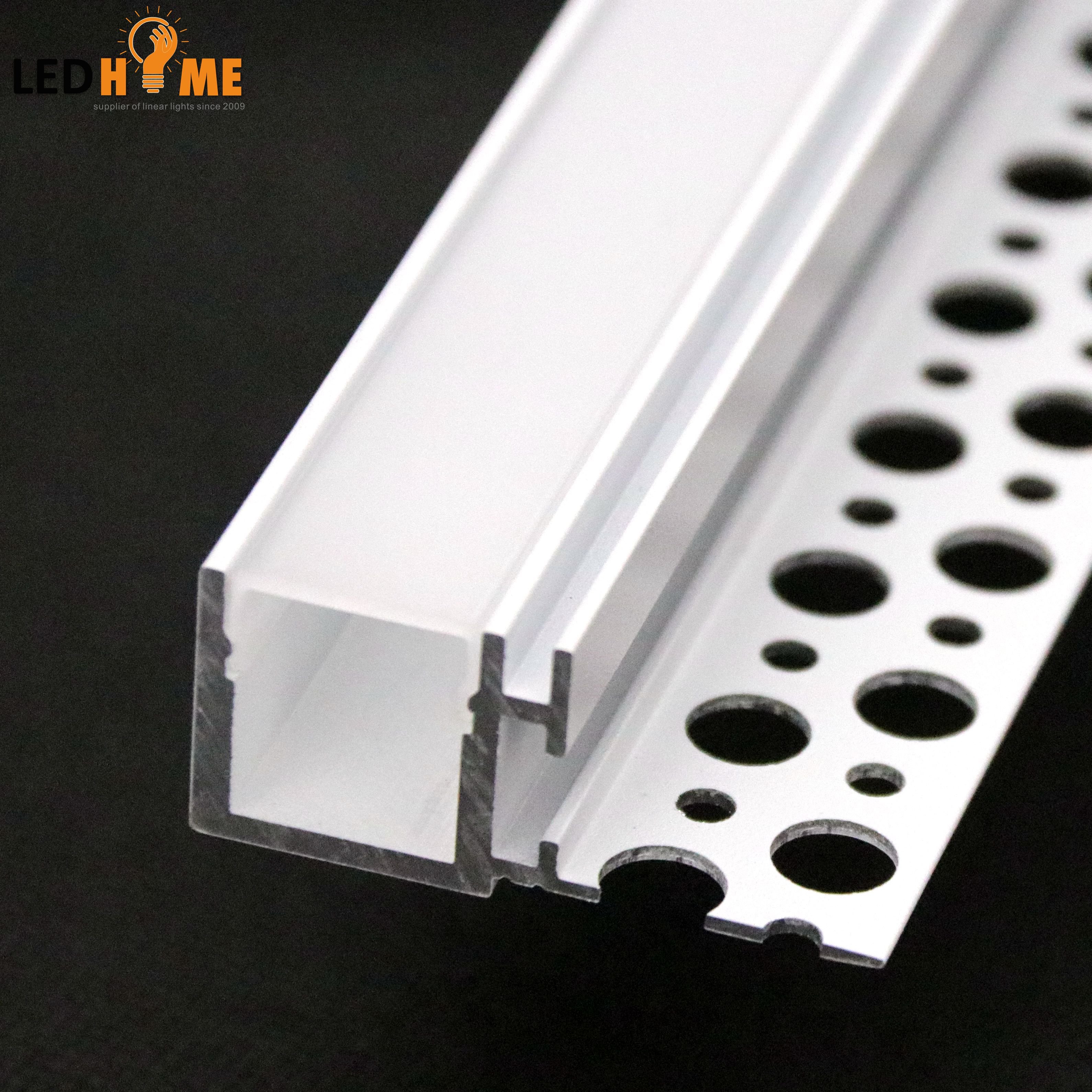 Plaster-in Drywall LED Aluminum profile Plasterboard Recessed extruded Aluminum profile with PC cover