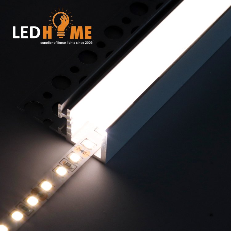 Plaster-in Drywall LED Aluminum profile Plasterboard Recessed extruded Aluminum profile with PC cover