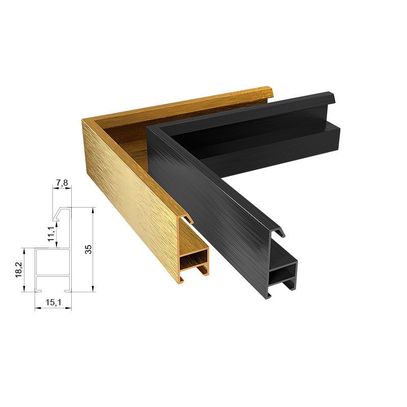 Aluminum Alloy Mirror Photo Frame Profile Bending Aluminum Profile For Wall Hanging