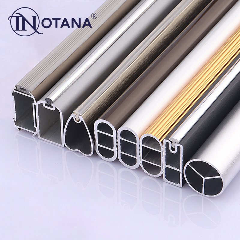 Foshan factory furniture hardware aluminum alloy wardrobe hanging clothes rail tube aluminium profiles