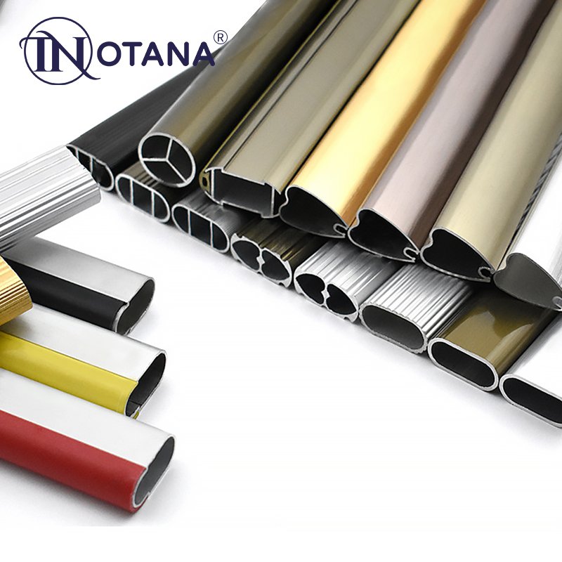 Foshan factory furniture hardware aluminum alloy wardrobe hanging clothes rail tube aluminium profiles