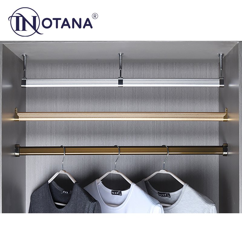 Foshan factory furniture hardware aluminum alloy wardrobe hanging clothes rail tube aluminium profiles
