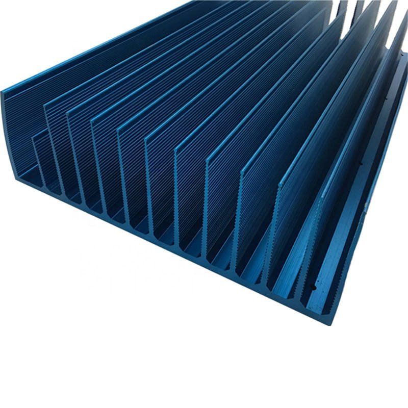 Dongguan Factory Offer OEM CNC Aluminium Extrusion Profiles Manufacturer Anodizing Blue Aluminum Ingot Heat Sink With ISO9001