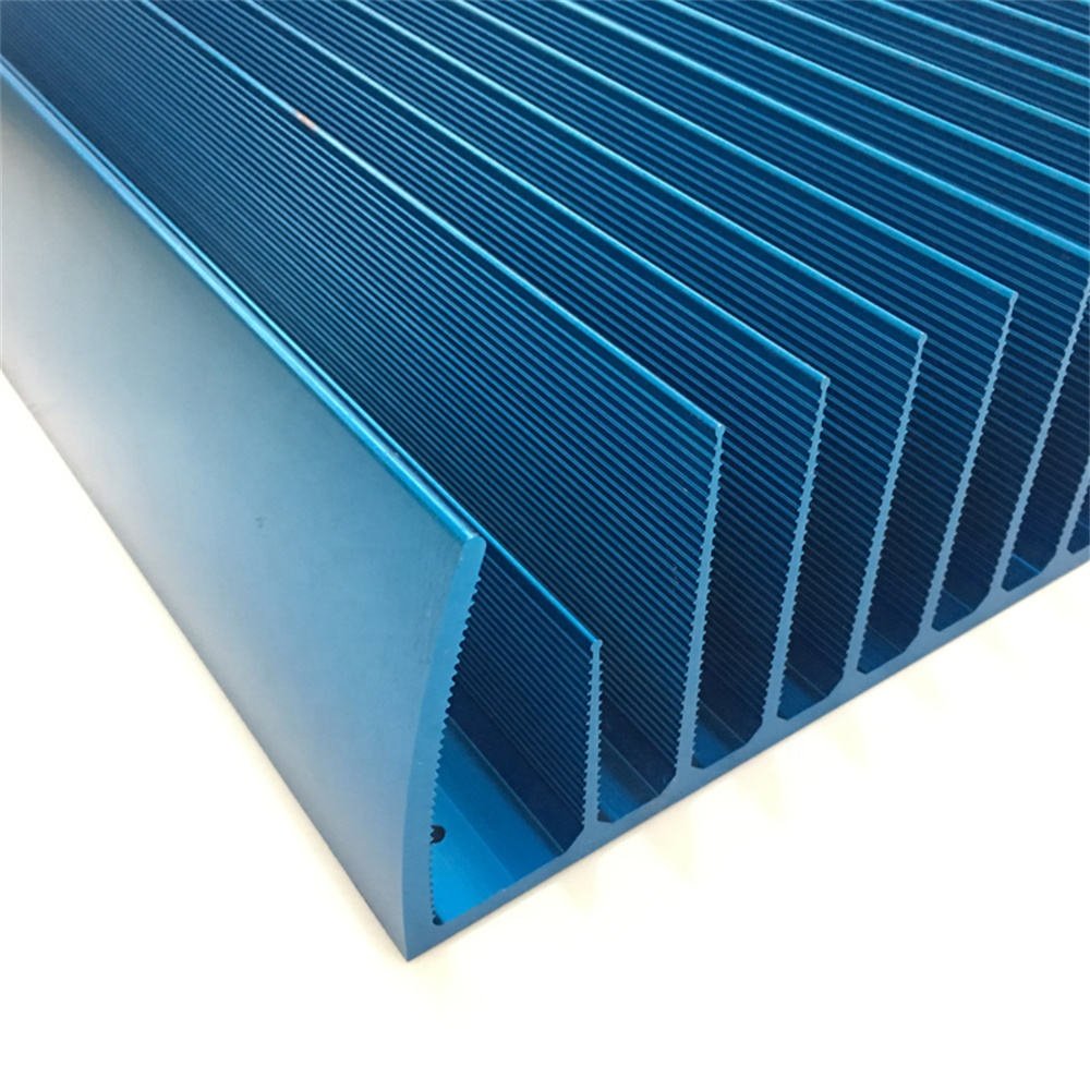 Dongguan Factory Offer OEM CNC Aluminium Extrusion Profiles Manufacturer Anodizing Blue Aluminum Ingot Heat Sink With ISO9001