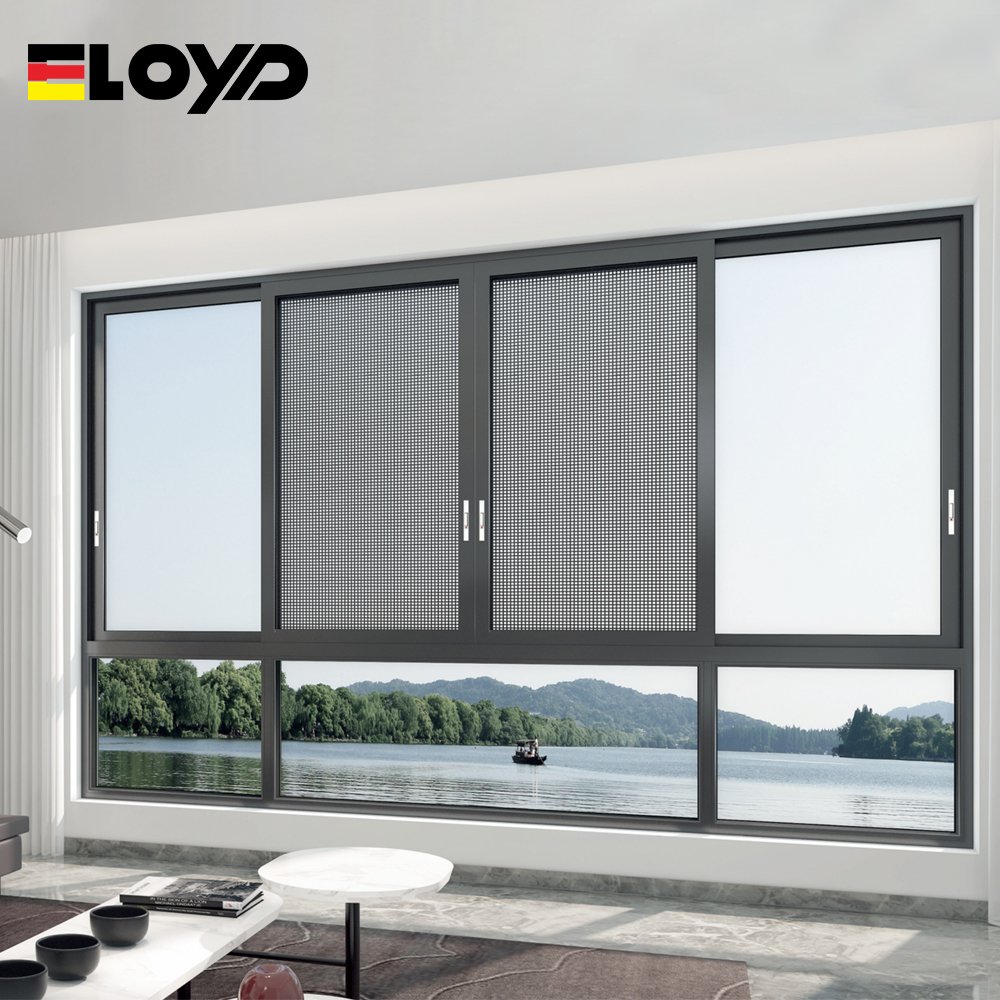 Eloyd Customized Waterproof Residential Window Double Tempered Glass Thermal Break Aluminum Sliding System Windows