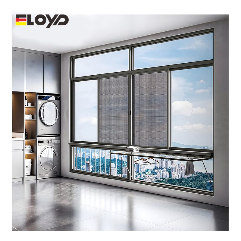Eloyd Customized Waterproof Residential Window Double Tempered Glass Thermal Break Aluminum Sliding System Windows