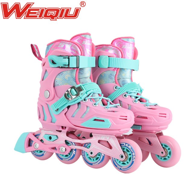 Four wheel straight row adjustable spot wholesale of children's roller skates