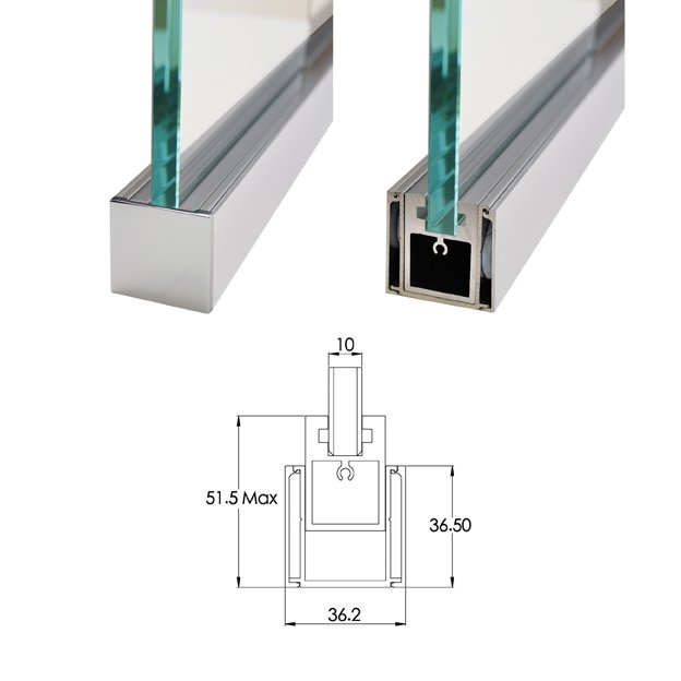 Factory Making Handrail And Balustrade Railing Aluminium Profile Glass Clamp