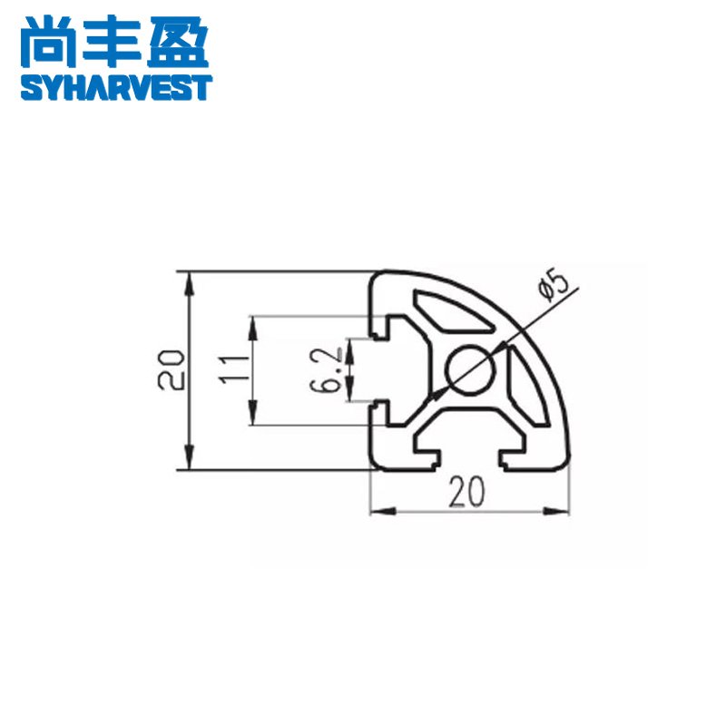 6063t5 3030 t slot half round profile aluminum corner extrusion profile