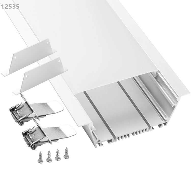 Big size 125mm inner wide aluminum led channel with the wing for recessed installation aluminum profiles