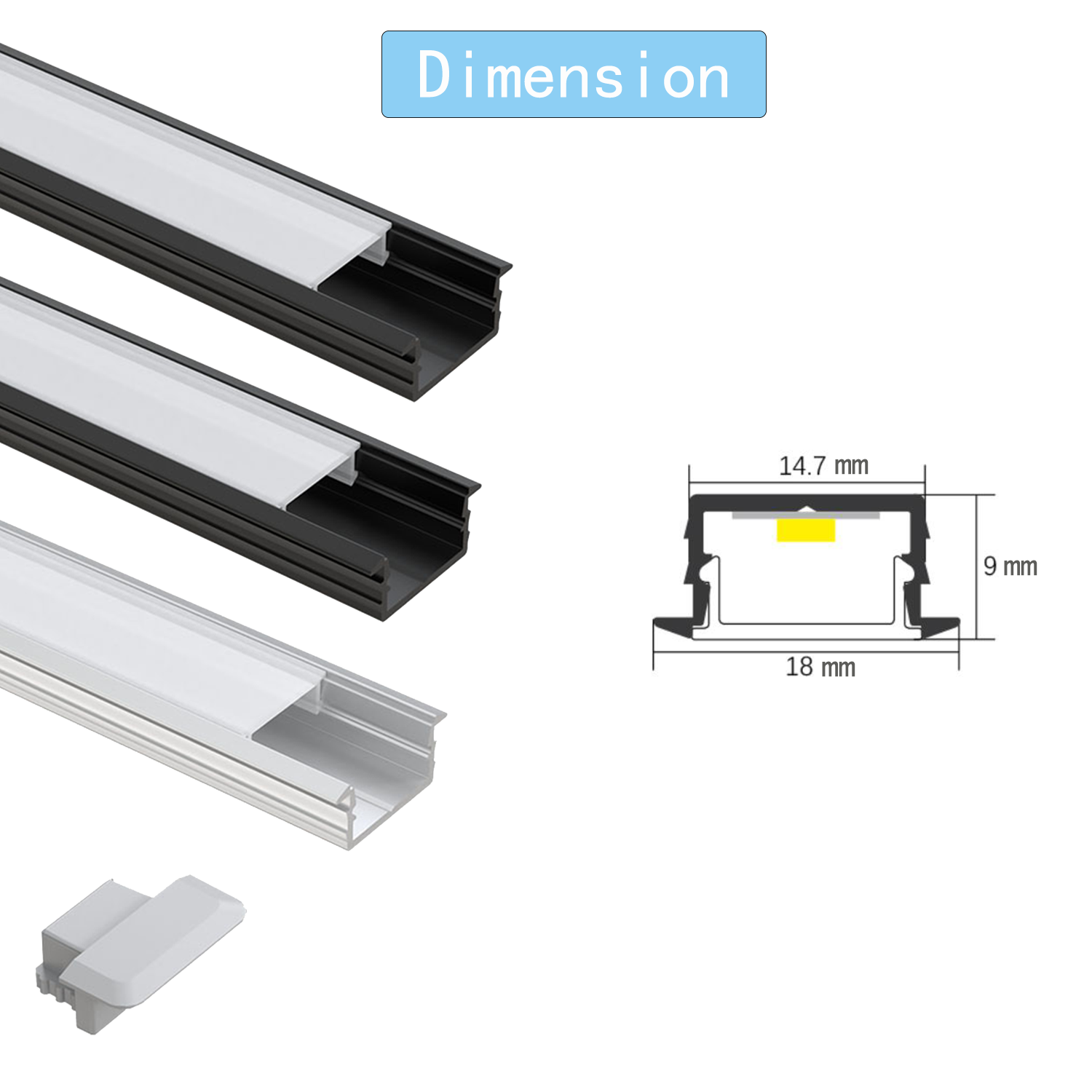 Anodized Surface Aluminium LED Profile Light Recessed Mounted LED Linear Light Aluminium Housing LED Strip Light Anodizing 90 80