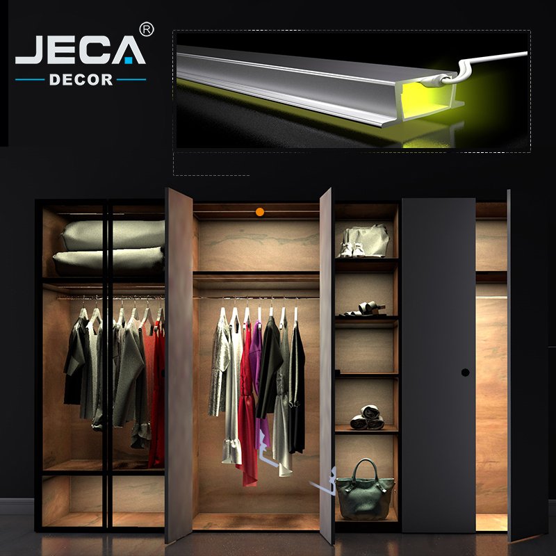 Foshan JECA Factory Directly Led Strip Channel Profile Ceiling Light Strip Easy Installation OEM Logo Led Aluminium Profile