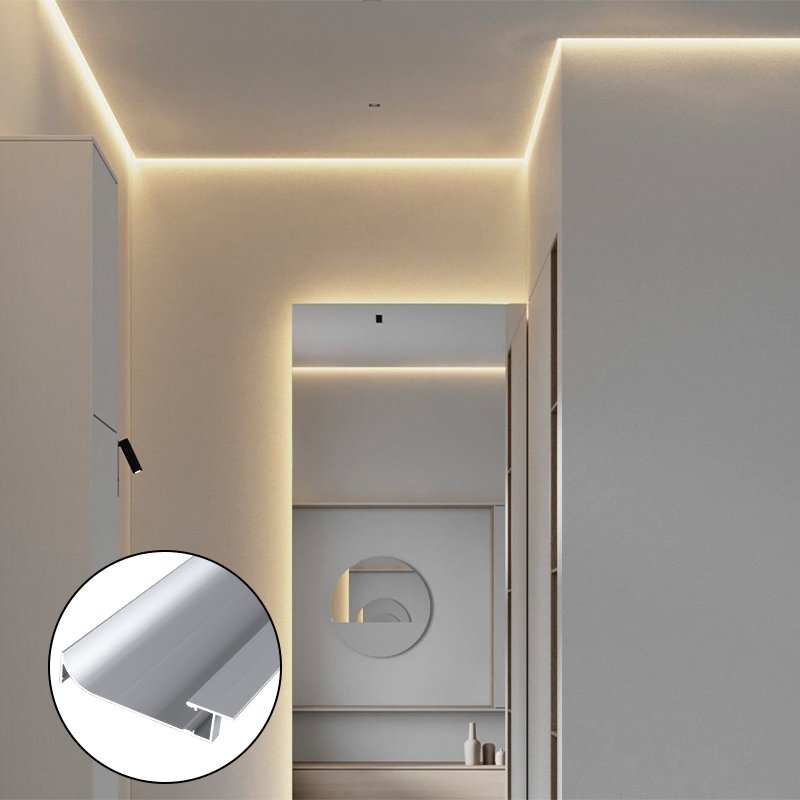 LED Baseboards Skirting Line Strip Lights 6.5mm Wall Mount Aluminum Profile with Milky Cover Corner Channel Home Decor Bar Conne