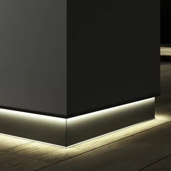 LED Baseboards Skirting Line Strip Lights 6.5mm Wall Mount Aluminum Profile with Milky Cover Corner Channel Home Decor Bar Conne