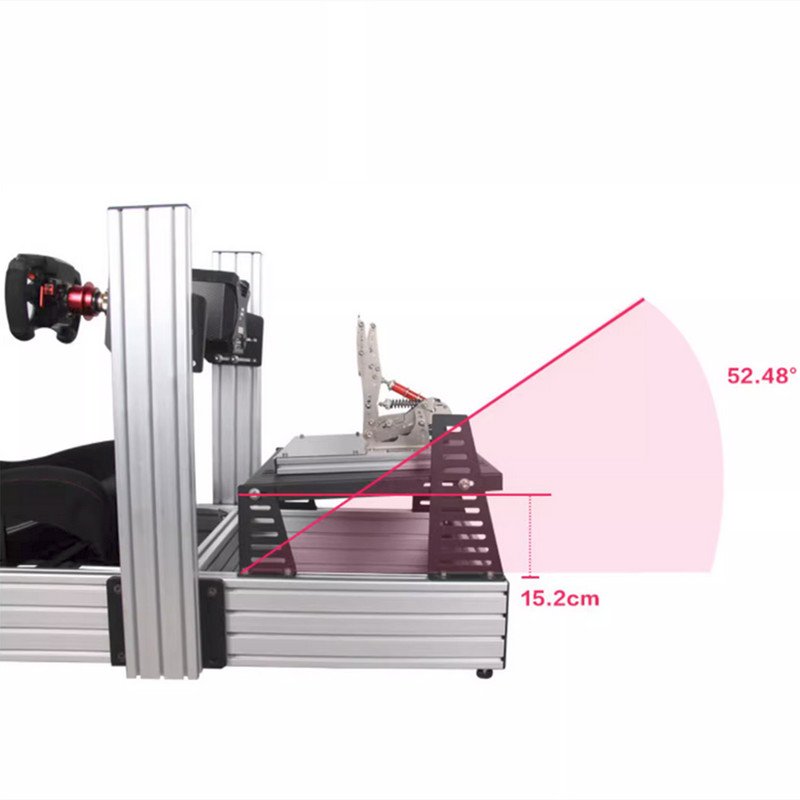 3090 aluminum profile in sim racing cockpit with adjustable keyboard tray and mouse plate full set of sim racing cockpit kit