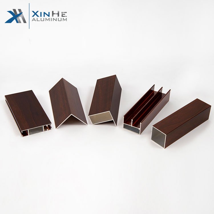 China Factory Produce Aluminum Kitchen Cabinet Profile New Design Wooden Grain