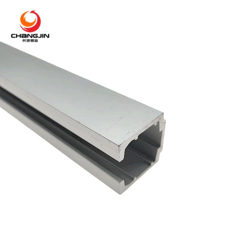 6063-t5 custom Aluminium Profile Wardrobe Customize Window Sliding Type aluminum color tube curtain pipe threaded Sliding track