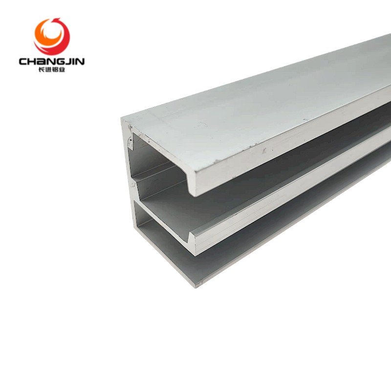 6063-t5 custom Aluminium Profile Wardrobe Customize Window Sliding Type aluminum color tube curtain pipe threaded Sliding track