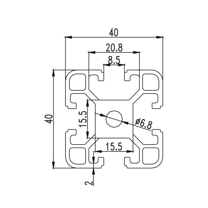 Industry 2020/3030/4040/4545 t slot edging aluminium profile