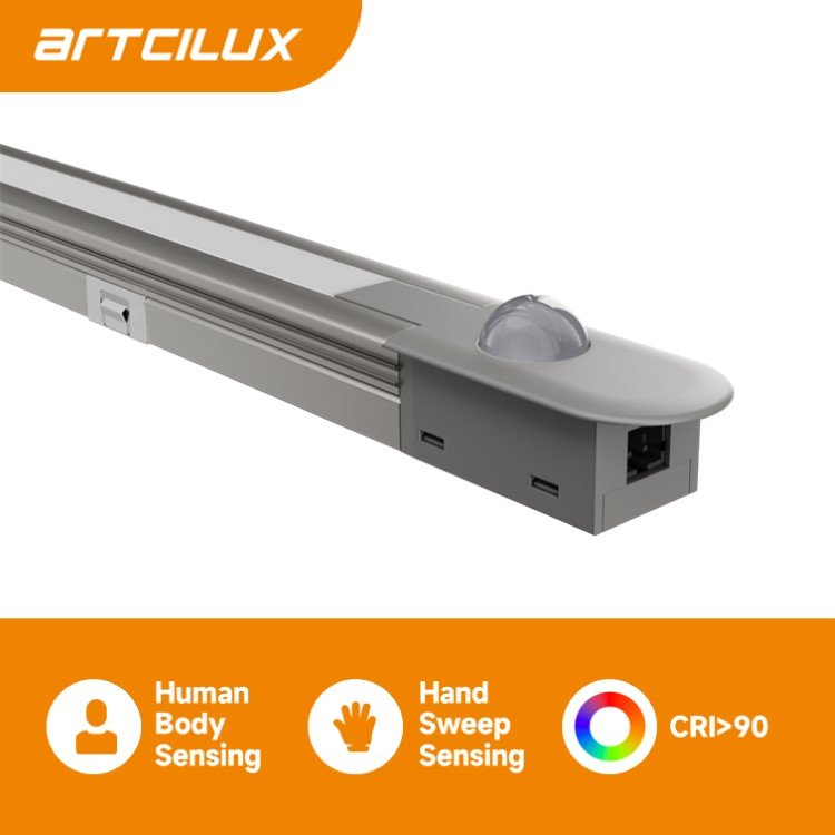 Hot Sale DC Embedded Cabinet Strip led aluminum profile light for plaster board Hand shaking/RIP Sensor Switch