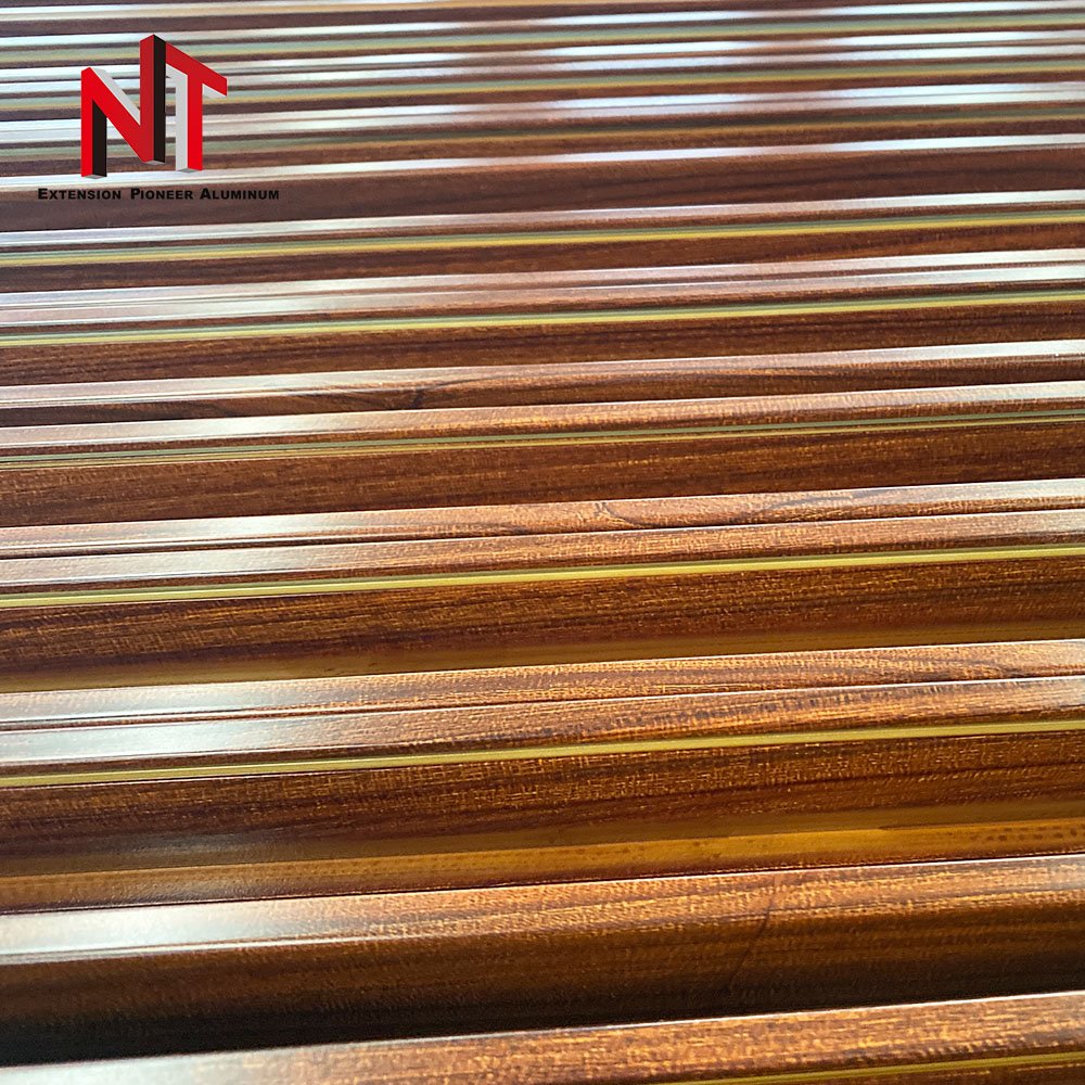 NT China famous factory High quality Wooden Colour Aluminum Profile Extrusion Casement Windows Frame Asia Market