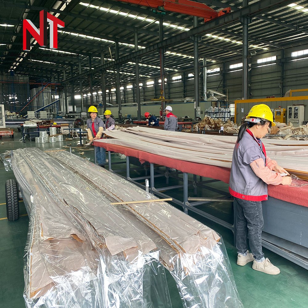 NT China famous factory High quality Wooden Colour Aluminum Profile Extrusion Casement Windows Frame Asia Market