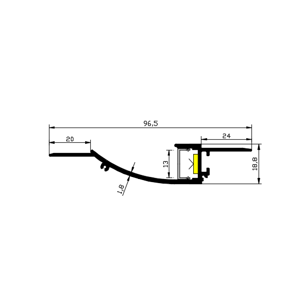 White led aluminum profile channel high quality for strip light drywall aluminum led profile