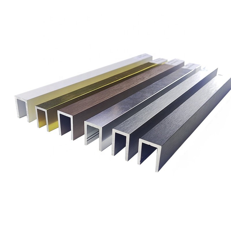 Customized Aluminum U Channel Profile Polishing Shower Room Glass Door Mirror Polished Aluminum Profile