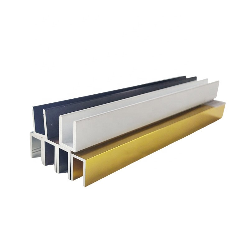 Customized Aluminum U Channel Profile Polishing Shower Room Glass Door Mirror Polished Aluminum Profile