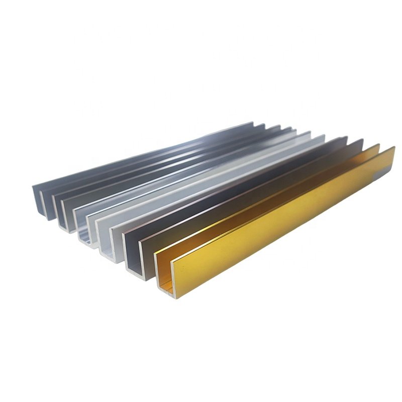 Customized Aluminum U Channel Profile Polishing Shower Room Glass Door Mirror Polished Aluminum Profile