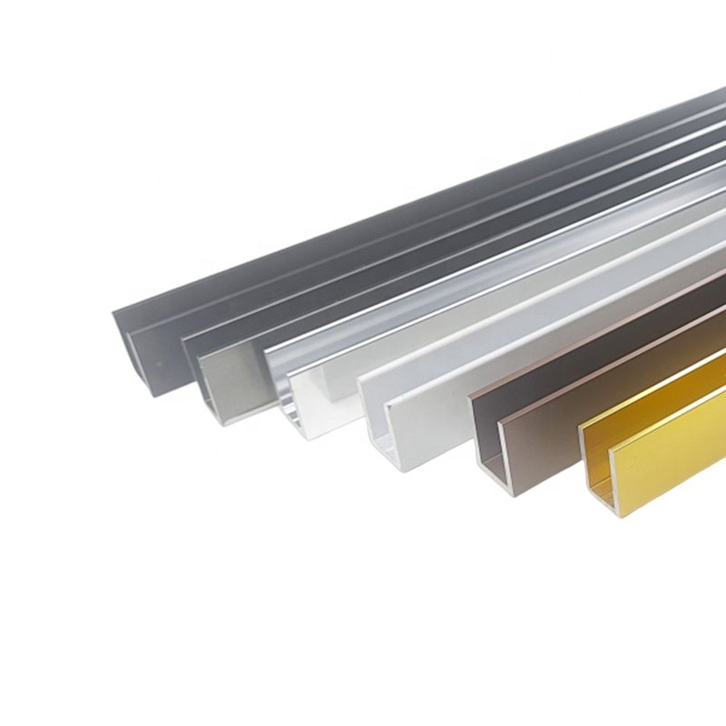 Customized Aluminum U Channel Profile Polishing Shower Room Glass Door Mirror Polished Aluminum Profile