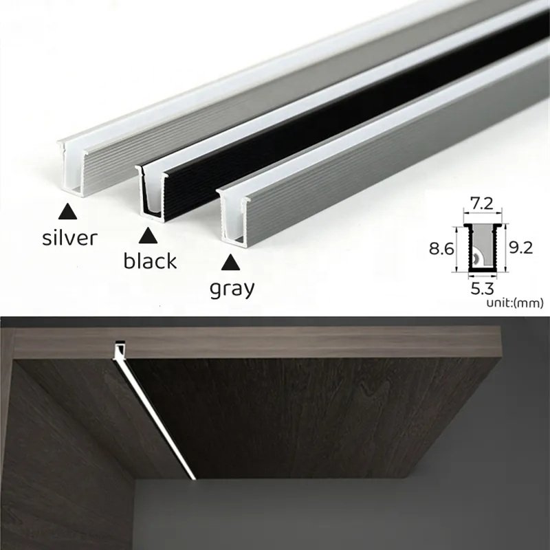 K0709 45 degree Side Glow Mini Ultra-thin LED Recessed Aluminum Profiles For Wood Shelf Cabinet Showcase