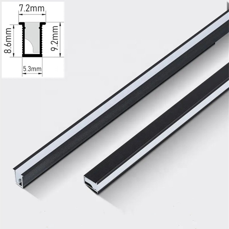 K0709 45 degree Side Glow Mini Ultra-thin LED Recessed Aluminum Profiles For Wood Shelf Cabinet Showcase