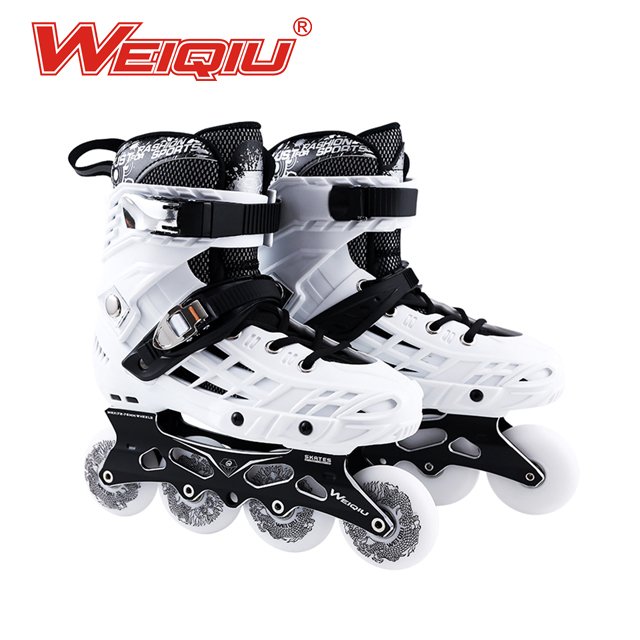 WEIQIU adult inline large tricycle speed skating brush street flat flower roller skates