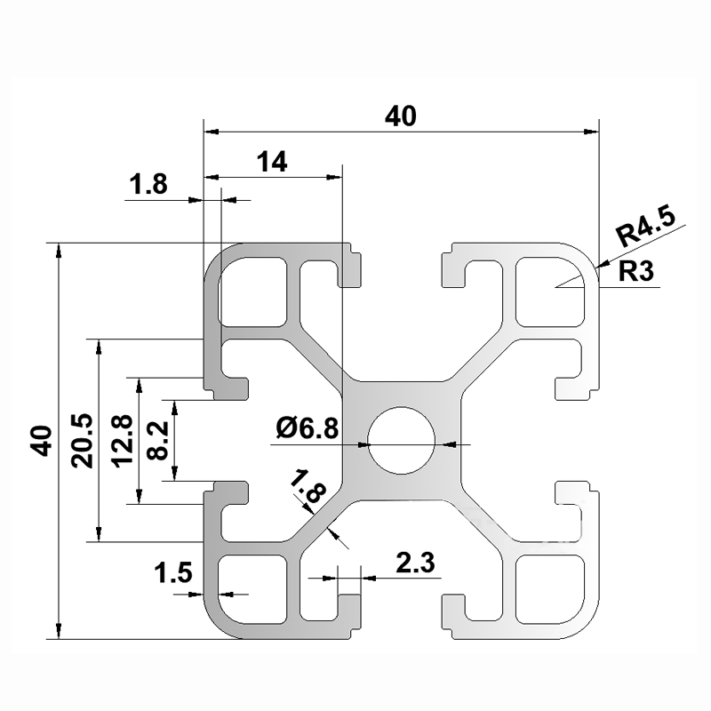 European standard 4040 aluminum profile 4080/40120/40160 industrial aluminum alloy line material