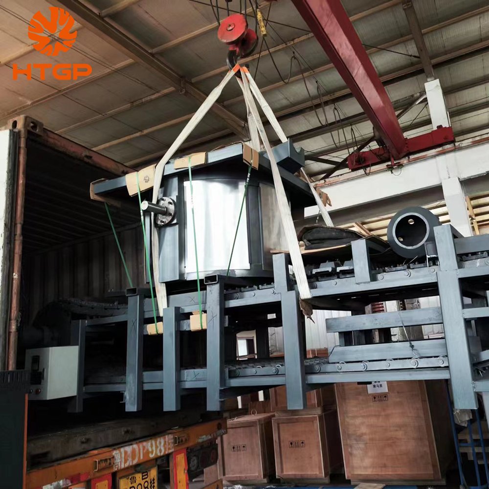 hongteng Alloy aluminum ingot casting Production Line Scrap Aluminum smelting Crucible furnace with Waste gas treatment