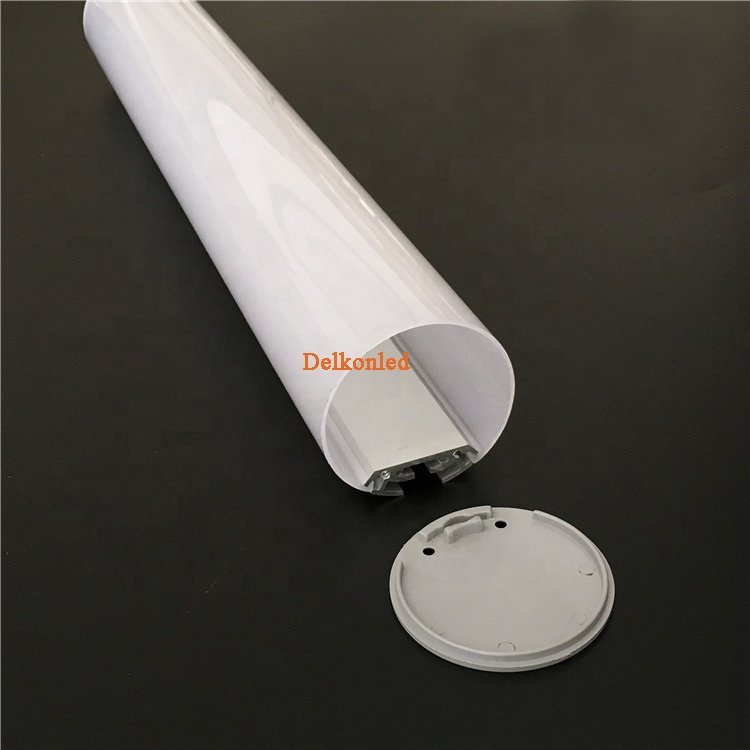 Round tube led aluminum profile with 60*60mm for double strip light